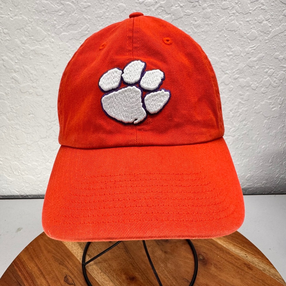 47 Brand Clemson Tigers Orange Clean Up Adjustable Hat Paw Logo OSFA‎